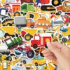 60 Pegatinas Decorativas Creativas de Dibujos Animados para Vehículos y Vehículos de Construcción, Adecuadas para Fundas de Teléfono, Botellas de Agua y Diarios DIY, Pegatinas Impermeables al por Mayor
