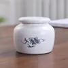 Miniatura Cerámica Pequeño Recipiente para Té Portátil Sellado Tarro de Almacenamiento para Polvo de Incienso y Ungüento, Caja de Empaque Vacía para Té Verde, Universal