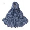 Arrugado liso arrugado sensación de colgar tela ligera y transpirable moda verano 2020 vestido largo falda media tela chal color liso bufanda larga verano