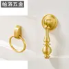Novo Pingente Estilo Chinês Retrô Maçaneta de Gaveta de Latão Sólido, Puxador de Anel Dourado Antigo de Furo Único para Armário e Porta de Guarda-Roupa