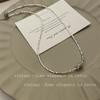 Moda Simples Quebrado Colar de Prata High-end Feminino Luz de Luxo Elegante All-match Hip-hop Colar Estilo Frio Casal Acessórios
