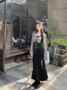 Vestido Plissado de Gola Alta Estilo Street Pure Lust para Mulheres com Cardigan de Manga Sino + Saia Longa com Fenda Conjunto de Duas Peças