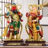 Estatuas de Buda de Resina Azul Wei Tuo Guan Gong Adornos para Sala de Estar Hogar Jia Azul Bodhisattva Bodhisattva Wei Tuo Estatuas de Buda Adornos