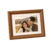 Marco de Fotos Sencillo de Madera de 6 Pulgadas Decoración Creativa para el Hogar Mesa Pared de Fotos Marco Horizontal Marco de Registro de Crecimiento Marco en Blanco