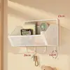 Estante de almacenamiento de pared, esenciales para dormitorio, cesta colgante sin taladro para mesita de noche de dormitorio, solución de almacenamiento de pared para literas superiores de estudiantes