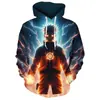 Sudadera con capucha y manga larga holgada con estampado digital 3D de estrella cósmica para hombre, estilo europeo y americano, con comercio exterior transfronterizo