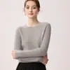 Estilo perezoso 100% cachemira pura suéter mujer otoño invierno acanalado cuello redondo holgado suave tejido pullover capa base