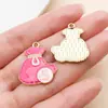 20 Estilos de Colgantes de Aleación de Esmalte Rosa/Marrón de Dibujos Animados Sombrero Vaquero Occidental, Bolsa de Dinero, Cabeza de Vaca, Botas Accesorios para Joyería DIY