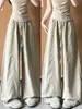 Pantalones de pierna ancha de seda helada color té con leche estilo coreano para mujer, popular producto nuevo de verano, pantalones casuales frescos de seda helada, relajados