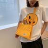 2021 Nova Bolsa de Ombro de Lona de Contraste de Cor Bolsa de Pano Simples Estilo Coreano Elegante Blizzard Bolsa de Ombro Artística