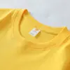 Camiseta Infantil de Manga Curta para Meninas, Gola Redonda, Cor Sólida, Solta, Casual, Verão, Camada Base Unisex Infantil, Novo Estilo, Roupa Infantil Pai e Filho