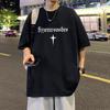 Camiseta de manga corta estilo preppy verano estilo Hong Kong para hombre y mujer estilo coreano estudiante casual manga media moderna estilo japonés top estampado para hombre