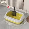 Caja de Arena Extra Grande Semicerrada Anti-Salpicaduras Extra Grande Gatito Totalmente Abierto Urinario Inodoro Caja de Arena para Gatos