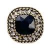 Botón de diamante de alta calidad vintage Botón cuadrado de metal Estilo Chanel Abrigo de tweed Abrigo con botones decorativos Suéter para mujer