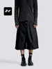 Pantalones western de siete puntos de alta gama, estilo americano, sueltos, ideales para ir al trabajo, versátiles, cierre de botón inclinado, plisados, pierna recta, shorts casuales para hombres y mujeres