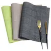 Manteles individuales tejidos de PVC ecológico para restaurante de hotel, resistentes al calor y antideslizantes, manteles de mesa sin lavado, posavasos, tejido fino, colores mixtos