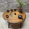 Mesa de Té de Madera de Alcanfor Talla de Raíz Madera Maciza Mesa de Café Pequeña Estilo Shaji B&B Sala de Estar Ventana Saliente Tatami Mesa Pequeña