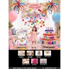 Decoración de Cumpleaños con Tablero KT de Hello Kitty, Set de Lluvia de Globos para Niños Bebés de 4 Años, Decoración de Escena de Fiesta de Gato KT de 5 Años
