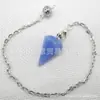 Venta caliente Ágata natural Cristal gema cono hexágono cono colgante DIY Colgante de cristal