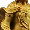 Boj tallado Estatua de Bodhisattva Guanyin Luna de Agua Accesorios para el Hogar Estilo Chino Adornos para la Sala de Estar la Entrada Artesanías