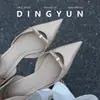 Ding YunElegantes Sapatos de Salto Agulha Apontados com Corte Lateral Estilo Francês para Mulheres, Sapatos Slip-On Versáteis para o Dia a Dia
