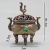 Fogão Boshan Retrô, Queimador de Incenso de Ponta de Dedo Dragão e Fênix, Queimador de Incenso Criativo Torre de Incenso, Queimador de Incenso Auspicioso, Ornamentos Zen para Casa