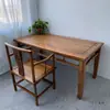 Mesa Antigua de Herradura de Olmo para Uso Doméstico, Mesa Cuadrada, Mesa de los Ocho Inmortales, Mesa de Centro de Madera Maciza Estilo Wabi-Sabi, Banco Largo Estilo Chino con Mesa de Herradura de Cinturón y Taburetes