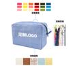 Bolsa de Cosméticos Rayada Azul y Blanca Personalizada, Neceser Ecológico de Algodón Puro Transfronterizo, Bolsa de Almacenamiento Simple de Moda Trendy para Celebridades de Internet y Moda Ins