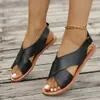 Nuevo Modelo Primavera 2026: Sandalias Planas Casuales de Tira Cruzada para Mujer, Talla Única