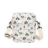 Nova Bolsa Transversal de Ombro Portátil Bolsa de Lona Moda Fresca Bolsa Quadrada Pequena com Zíper para Armazenamento Bonita e Estilosa