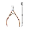Tesoura para Cutículas D501 para Salões de Unhas, Alicate Removedor de Cantos das Unhas, Pá de Aço para Cutículas, Empurrador de Cutículas, Pinça para Cutículas, Ferramentas de Manicure