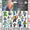 Comercio Transfronterizo Minecraft Juego de Bloques Tatuajes Temporales Calcomanías de Transferencia de Agua Desechables Calcomanías para Fiesta de Cumpleaños