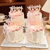 Pastel Decoración Feliz Día de la Madre Mamá Lazo Acrílico Vela Postre para Hornear Decoración de Mesa Topper Inserto
