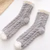 Calcetines de dormir de terciopelo coral gruesos y cálidos de invierno, calcetines de media pantorrilla, calcetines de nieve, calcetines para casa, calcetines simples para el posparto, venta al por mayor