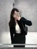 Cárdigan de Punto Dorado Pequeño y Fragante Estilo Francés para Mujer, Chaqueta Suéter Corta de Primavera y Otoño para Mujeres Petite