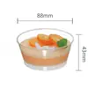 En stock taza cuadrada taza redonda múltiples tazas de postre taza para pudín taza para mousse plato cuchara de plástico desechable Amazon