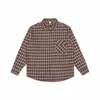 Yidao Vintage 2026 Outono Nova Camisa de Manga Longa com Bolso Patch de Xadrez Masculina Retro Japonês Solta Versátil