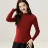 Modelo 2026, suéter 100% cachemira pura para mujer, con cuello medio alto, tejido de canalé, corte ajustado y diseñado para ser favorecedor y estilizar la figura, perfecto para otoño e invierno