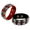Joias Populares Europeias e Americanas Mais Vendidas para Comércio Exterior Pulseira de Couro Genuíno Pulseira Punk Pulseira de Couro com Caveira de Liga