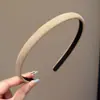 Diadema Fina de Terciopelo Azul Oscuro Estilo Coreano para Adultos, Borde Delgado, Aumenta la Altura de la Corona, Hace que el Rostro Parezca Más Pequeño, Diadema de Doble Uso para Lavarse la Cara y Viajar al Trabajo, Accesorio