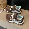 Nuevos Zapatos de Papá con Suela Gruesa de Otoño 2026 para Mujer, de Malla Transpirable de Moda, para Aumentar la Altura, con Cordones, Casuales, Deportivos, para Correr