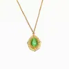 Collar Geométrico Retro Transfronterizo Europeo y Americano con Circonita para Mujer Acero Inoxidable Oro de 18 Quilates Moda Lujo Accesible Colgante Venta al por Mayor