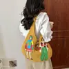 Bolso de hombro de punto simple estilo coreano 2026 para el trabajo, gran capacidad, moderno, estilo verano, femenino