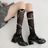 Calcetines de Ballet Estilo Cinta Lazo Hasta la Rodilla Primavera/Verano, Diseño de Nicho Blanco, Calcetines Holgados para Pantorrilla Estilo Universitario para Mujer