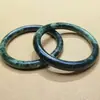 Pulsera de Jade Xizang Piedra del Rey de la Medicina Jade Verde Oscuro Natural Jade Verde Oliva Pulsera para Mujer Pulsera de Piedra de Jade del Rey de la Medicina con Tinta Magnética en Vivo