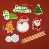 Taza de papel para pastel de Navidad tarjeta de decoración inserción Claus de Papá Noel caja portátil muñeco de nieve alce fiesta feliz festiva enchufe