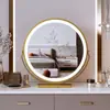 Espelho de Maquiagem de mesa de mesa led com luz preenchimento carregamento penteadeira rotativo dormitório Celebridade da internet coração de menina estilo ins