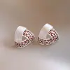 Pendientes Retro con Estampado de Leopardo para Mujer de Otoño e Invierno Transfronterizos, Pendientes Geométricos Personalizados de Gama Alta de Nicho, Pendientes de Temperamento Único y Versátiles