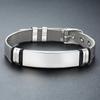 Pulsera de Joyería Correa de Malla Metal Acero Inoxidable Placa Curva Grabada Pulsera de Pareja para Hombres y Mujeres Venta Caliente Transfronteriza