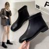 Botas Curtas Versáteis Emagrecedoras de Salto Grosso Estilo Britânico Tendência Cool Design Retrô Botas Martin para Mulheres Versão Coreana Novas Aumentadoras de Altura
